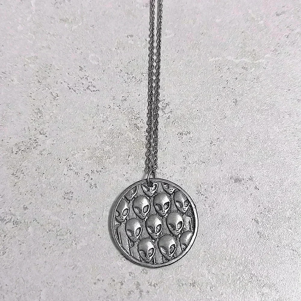 Look At Me Silver Alien Necklace